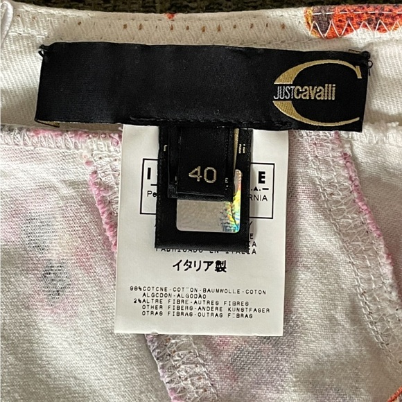 ROBERTO CAVALLI Vintage Orchid Jeweled Sea Life Gored Sexy Denim Skirt U… - Picture 9 of 15